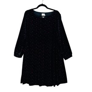 The Nines by Hatch Sz XXL Maternity Dress Black Long Sleeve Velvet Stretch